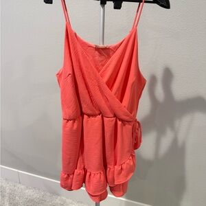 Altar'd State Coral Sleeveless Wrap Camisole